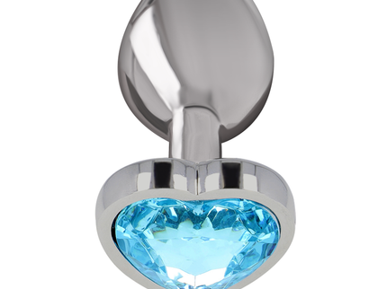 INTENSE - ALUMINUM METAL ANAL PLUG BLUE HEART SIZE M