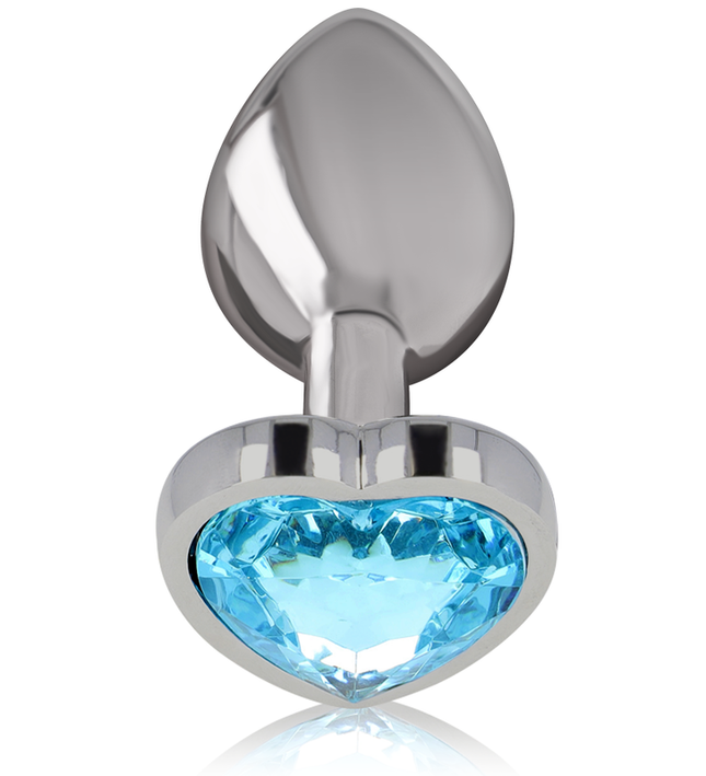 INTENSE - ALUMINUM METAL ANAL PLUG BLUE HEART SIZE M