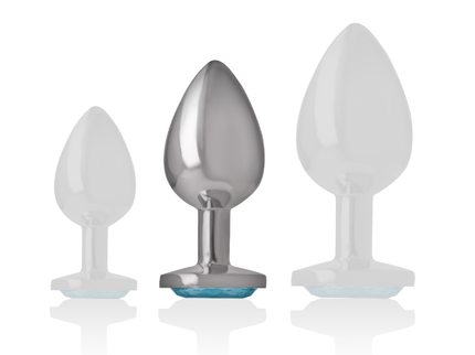 INTENSE - ALUMINUM METAL ANAL PLUG BLUE HEART SIZE M