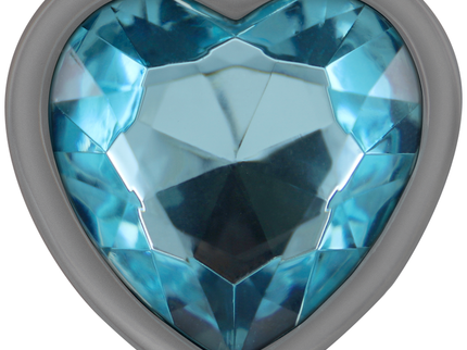 INTENSE - ALUMINUM METAL ANAL PLUG BLUE HEART SIZE M