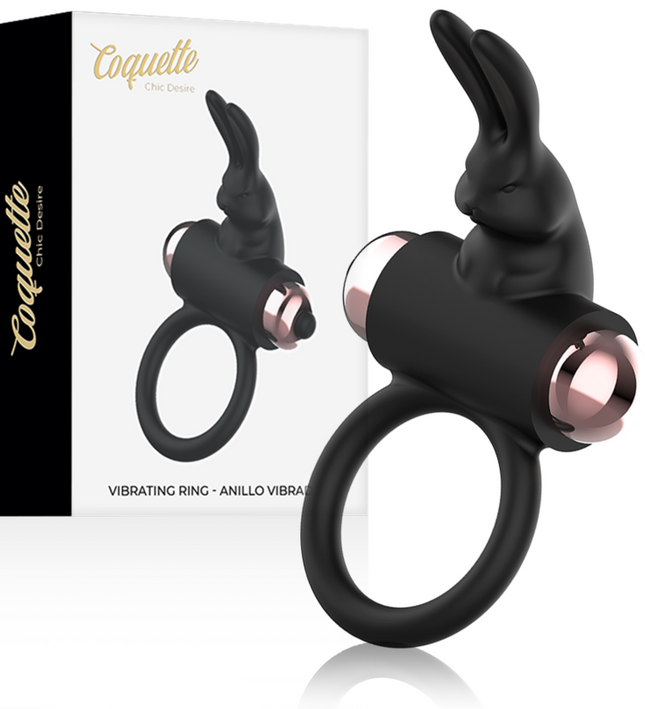 COQUETTE CHIC DESIRE - COCK RING WITH VIBRATOR BLACK/ GOLD