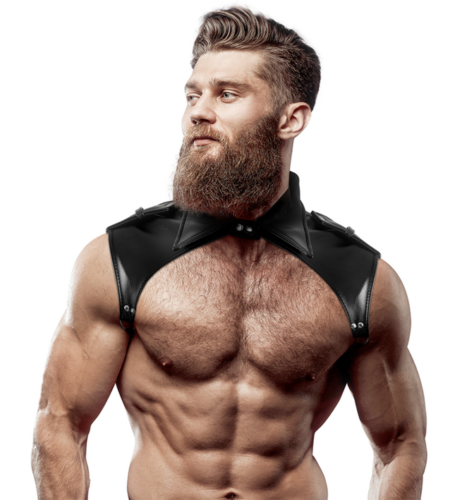 FETISH SUBMISSIVE ATTITUDE - MENS BRIGADE ADJUSTABLE ECO-LEATHER NECK HARNESS