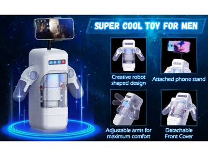 GAME CUP - THRUSTING VIBRATION MASTURBATOR WITH HEATING FUNCTION AND MOBILE SUPPORT - BLACK