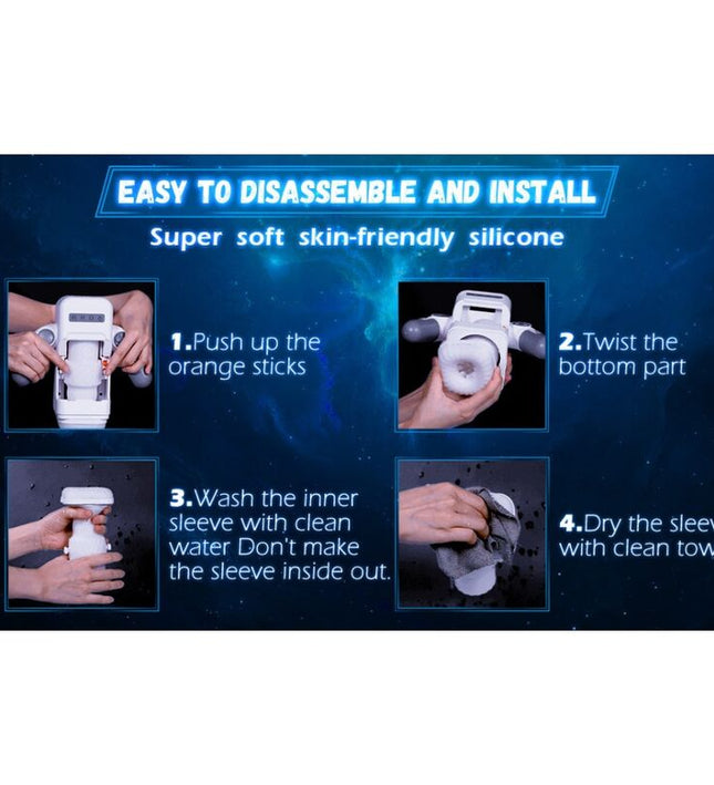 GAME CUP - THRUSTING VIBRATION MASTURBATOR WITH HEATING FUNCTION AND MOBILE SUPPORT - BLACK