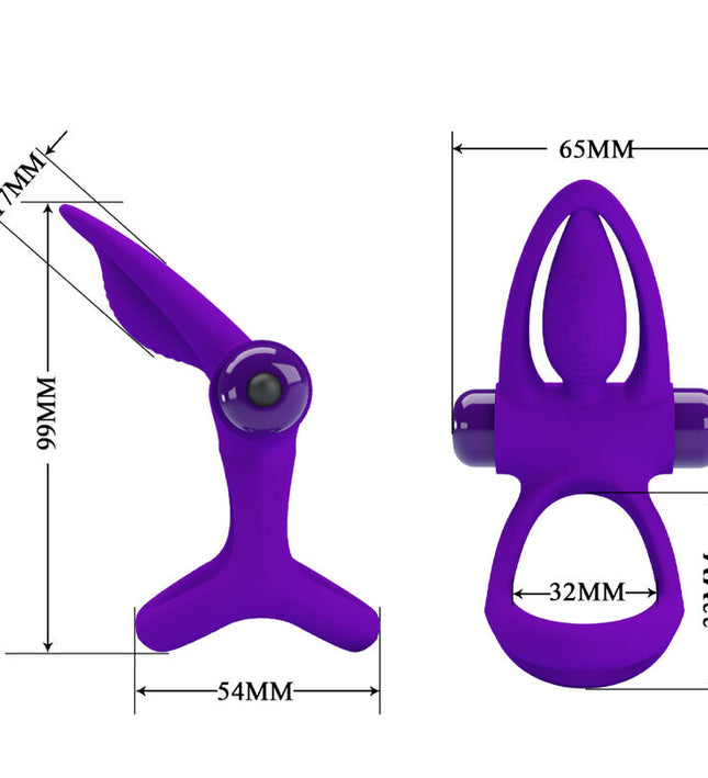 PRETTY LOVE - VIBRATOR RING 10 VIBRATIONS VIOLET SILICONE