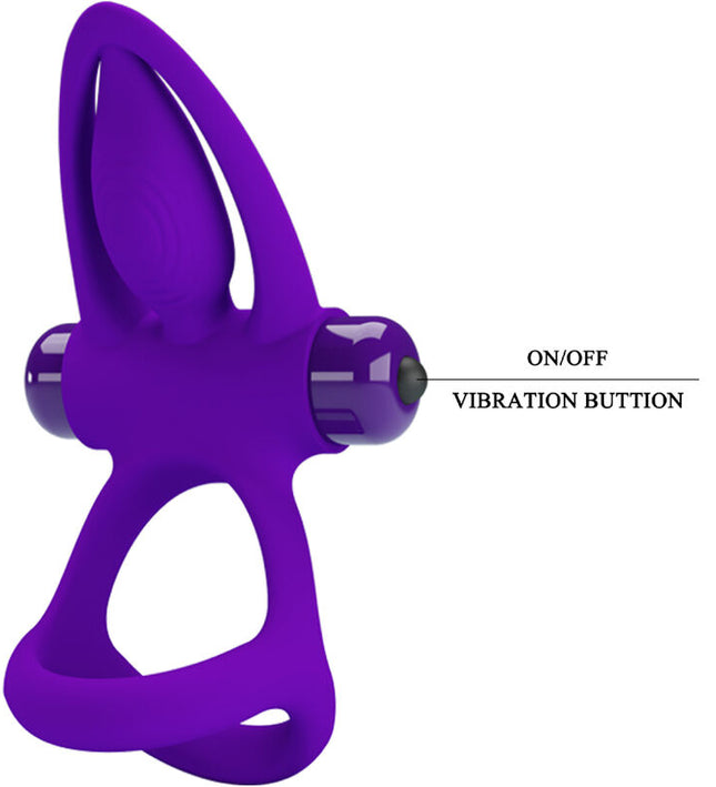 PRETTY LOVE - VIBRATOR RING 10 VIBRATIONS VIOLET SILICONE