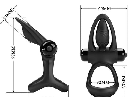 PRETTY LOVE - VIBRATING RING 10 VIBRATIONS BLACK SILICONE