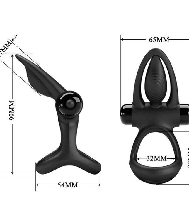 PRETTY LOVE - VIBRATING RING 10 VIBRATIONS BLACK SILICONE