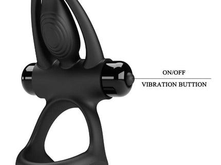 PRETTY LOVE - VIBRATING RING 10 VIBRATIONS BLACK SILICONE