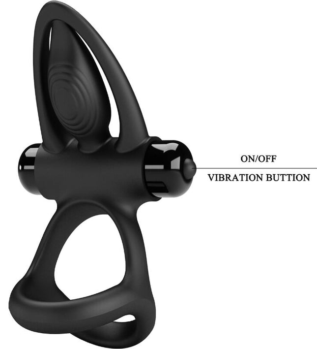 PRETTY LOVE - VIBRATING RING 10 VIBRATIONS BLACK SILICONE