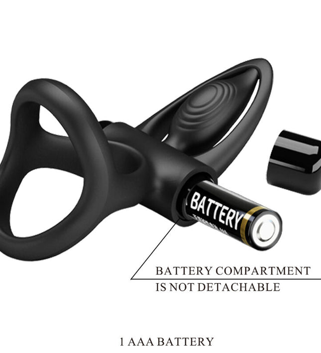 PRETTY LOVE - VIBRATING RING 10 VIBRATIONS BLACK SILICONE