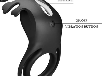 PRETTY LOVE - RUBEN VIBRATOR RING 7 VIBRATIONS BLACK SILICONE