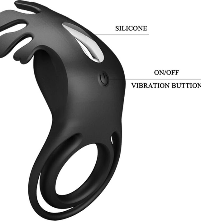 PRETTY LOVE - RUBEN VIBRATOR RING 7 VIBRATIONS BLACK SILICONE