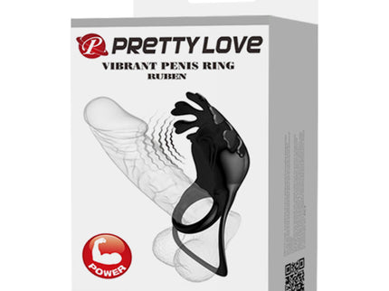PRETTY LOVE - RUBEN VIBRATOR RING 7 VIBRATIONS BLACK SILICONE