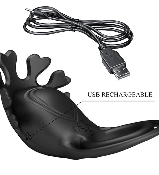 PRETTY LOVE - RUBEN VIBRATOR RING 7 VIBRATIONS BLACK SILICONE