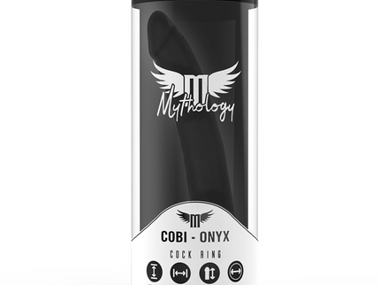 MYTHOLOGY - COBI ONYX ANAL DILDO WITH COCK AND TESTICLE RING 13 SILICONE CM