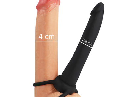 MYTHOLOGY - COBI ONYX ANAL DILDO WITH COCK AND TESTICLE RING 13 SILICONE CM