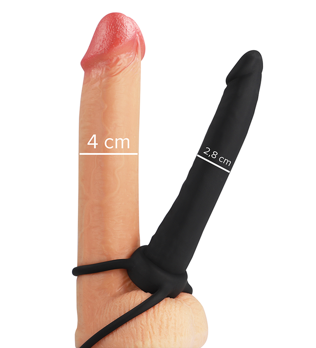 MYTHOLOGY - COBI ONYX ANAL DILDO WITH COCK AND TESTICLE RING 13 SILICONE CM