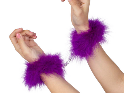 SECRETPLAY - PURPLE MARABOU HANDCUFFS