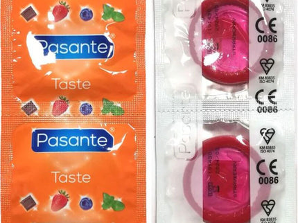 PASANTE - CONDOMS FLAVOR STRAWBERRY BAG 144 UNITS