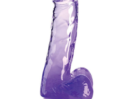 KING COCK - CLEAR REALISTIC PENIS WITH BALLS 13.5 CM PURPLE