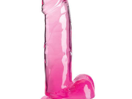 KING COCK - CLEAR REALISTIC PENIS WITH BALLS 15.2 CM PINK