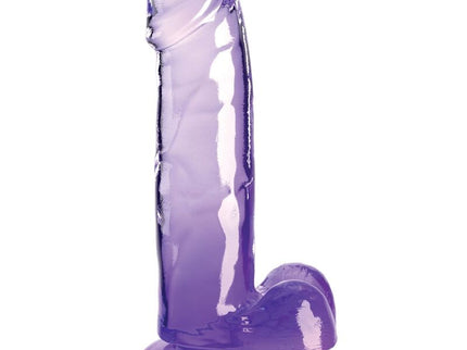 KING COCK - CLEAR REALISTIC PENIS WITH BALLS 15.2 CM PURPLE