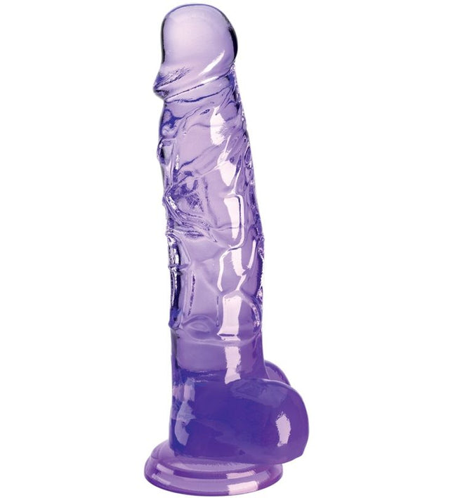 KING COCK - CLEAR REALISTIC PENIS WITH BALLS 16.5 CM PURPLE