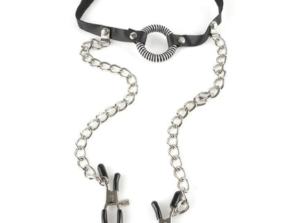 FETISH FANTASY SERIES - GAG WITH NIPPLE CLAMPS