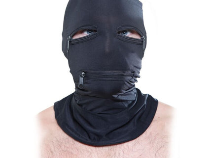 FETISH FANTASY SERIES - HOOD WITH ZIPPERS BLACK