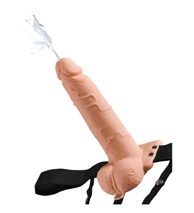 FETISH FANTASY SERIES - ADJUSTABLE HARNESS REALISTIC PENIS WITH BALLS SQUIRTING 19 CM