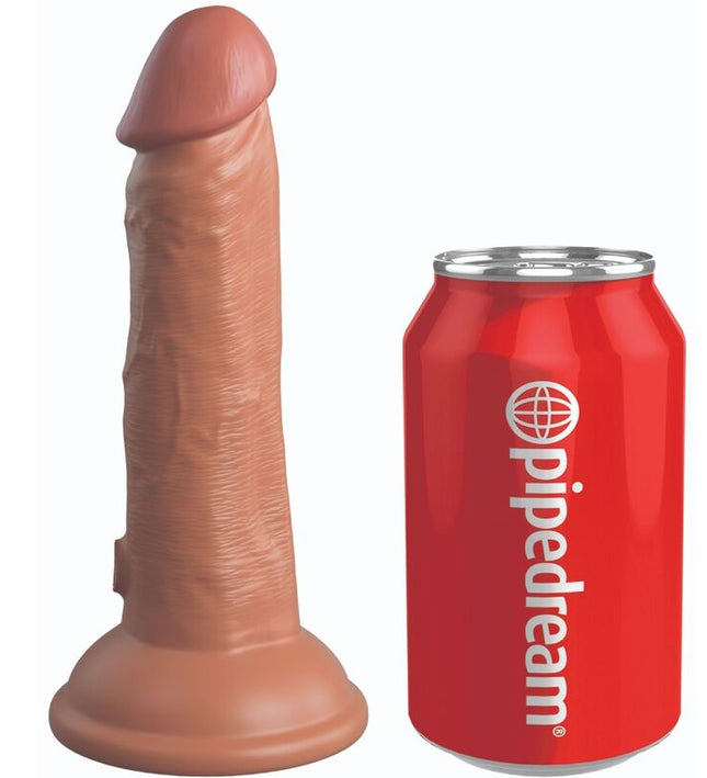 KING COCK - ELITE REALISTIC DILDO VIBRATING & SILICONE 15.2 CM CARAMEL