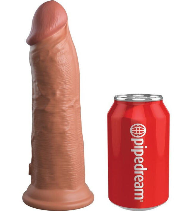 KING COCK - ELITE REALISTIC DILDO VIBRATING & SILICONE 20.3 CM CARAMEL