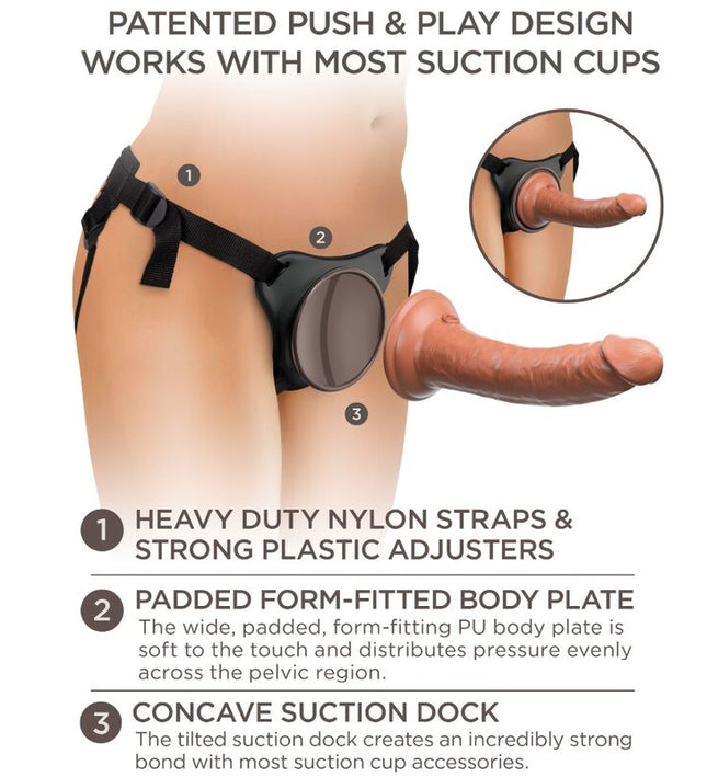 KING COCK - ELITE COMFY ADJUSTABLE HARNESS WITH DILDO 17.8 CM
