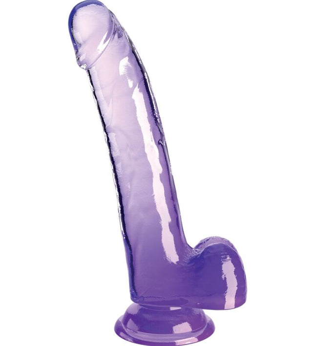KING COCK - CLEAR DILDO WITH TESTICLES 20.3 CM PURPLE
