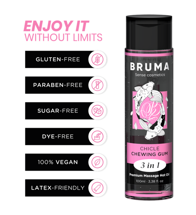 BRUMA - PREMIUM MASSAGE HOT OIL CHEWING GUM 3 IN 1 - 100 ML