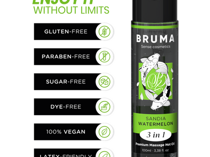 BRUMA - PREMIUM MASSAGE HOT OIL WATERMELON 3 IN 1 - 100 ML