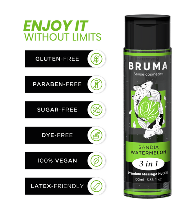 BRUMA - PREMIUM MASSAGE HOT OIL WATERMELON 3 IN 1 - 100 ML