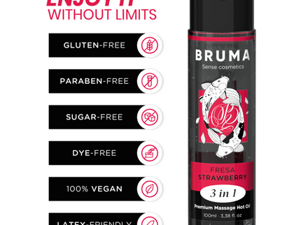 BRUMA - PREMIUM MASSAGE HOT OIL STRAWBERRY 3 IN 1 - 100 ML