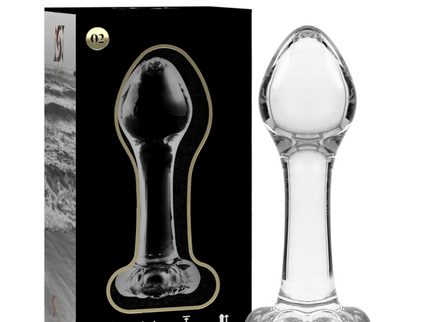 NEBULA SERIES BY IBIZA - MODEL 2 ANAL PLUG BOROSILICATE GLASS CLEAR 11 CM -O- 3.5 CM