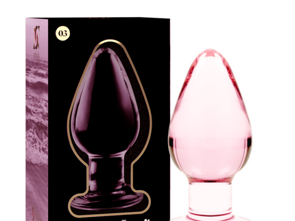 NEBULA SERIES BY IBIZA - MODEL 3 ANAL PLUG BOROSILICATE GLASS PINK 11 CM -O- 5 CM