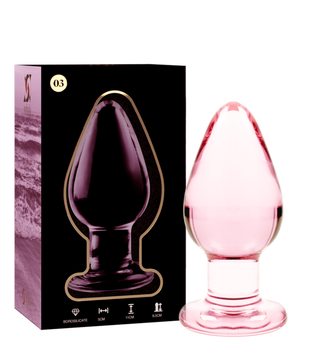 NEBULA SERIES BY IBIZA - MODEL 3 ANAL PLUG BOROSILICATE GLASS PINK 11 CM -O- 5 CM