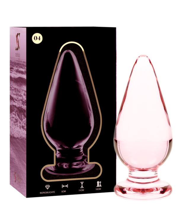 NEBULA SERIES BY IBIZA - MODEL 4 ANAL PLUG BOROSILICATE GLASS PINK 11 CM -O- 5 CM