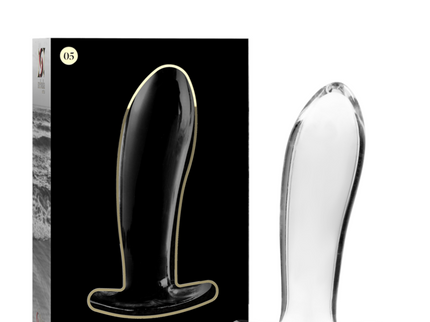 NEBULA SERIES BY IBIZA - MODEL 5 ANAL PLUG BOROSILICATE GLASS CLEAR 12.5 CM -O- 3.5 CM