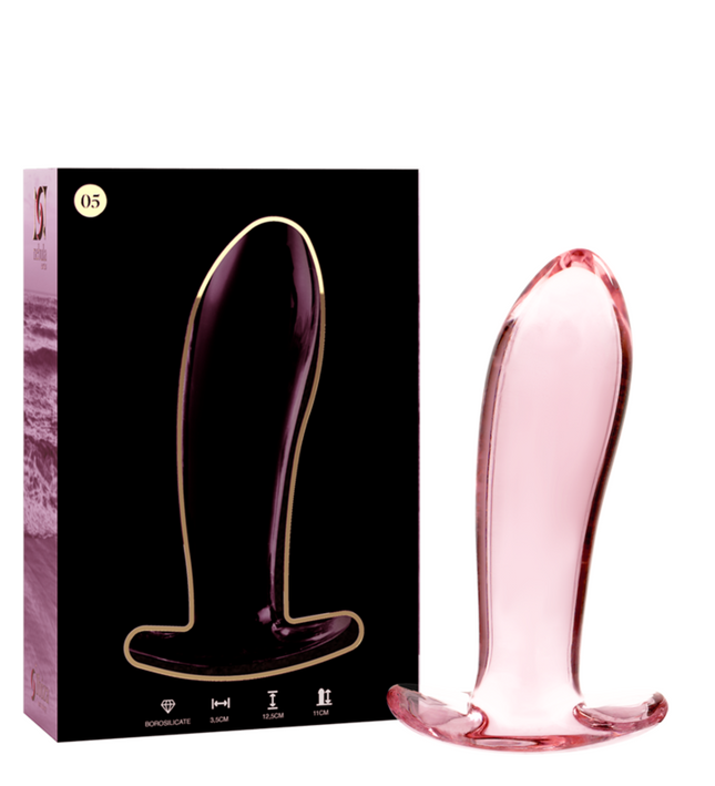 NEBULA SERIES BY IBIZA - MODEL 5 ANAL PLUG BOROSILICATE GLASS PINK 12.5 CM -O- 3.5 CM