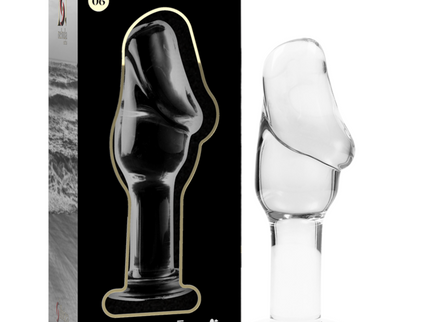 NEBULA SERIES BY IBIZA - MODEL 6 ANAL PLUG BOROSILICATE GLASS CLEAR 12.5 CM -O- 4 CM