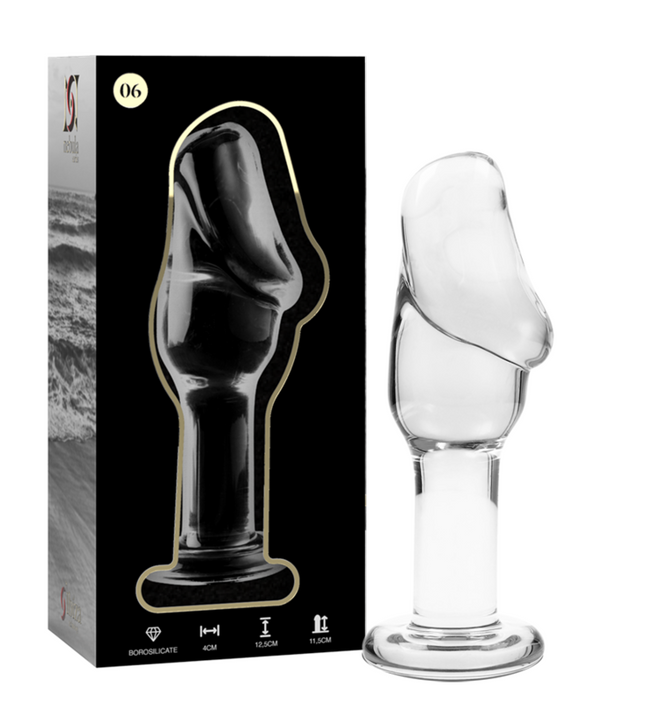 NEBULA SERIES BY IBIZA - MODEL 6 ANAL PLUG BOROSILICATE GLASS CLEAR 12.5 CM -O- 4 CM