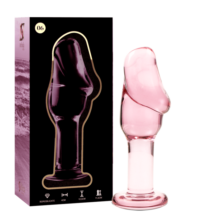 NEBULA SERIES BY IBIZA - MODEL 6 ANAL PLUG BOROSILICATE GLASS PINK 12.5 CM -O- 4 CM
