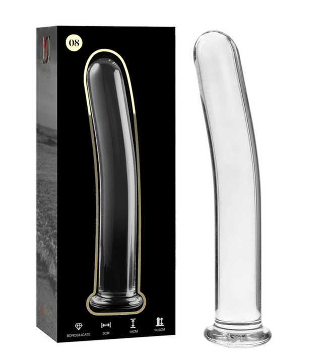 NEBULA SERIES BY IBIZA - MODEL 8 DILDO BOROSILICATE GLASS CLEAR 14.5 CM -O- 2 CM