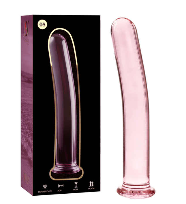 NEBULA SERIES BY IBIZA - MODEL 8 DILDO BOROSILICATE GLASS PINK 14.5 CM -O- 2 CM